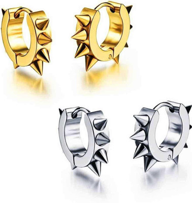 MEENAZ Fashion Jewellery Cubic Zirconia, Crystal, Diamond Metal Hoop Earring