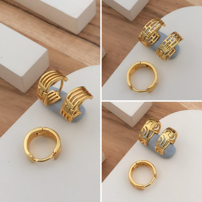 Weroxa Combo Of 3 Brass Huggie Earring
