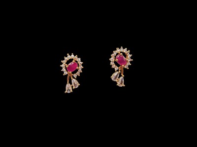 Royal Covering Trendy 1 Gram Gold Plated AD Stone Stud Earring for Women & Girls, Copper, Brass Stud Earring, Earring Set