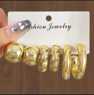 GloAww Western Style Trending Combo Pack of 3 Korean Earrings For Women And Girls Alloy Stud Earring