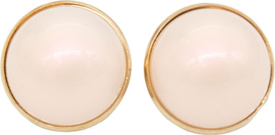 alya jewels Light Pink Pearl Alloy Stud Earring