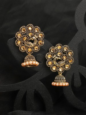 Styylo Jewels Traditional Antique Peacock Gold plated Party Wear Alloy Jhumka_SJ Pearl Alloy Drops & Danglers