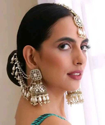 Gyaan Jewels GYBG Alloy Chandbali Earring, Clip-on Earring