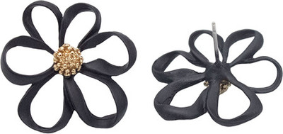 alya jewels Black Flower for Women Alloy Stud Earring