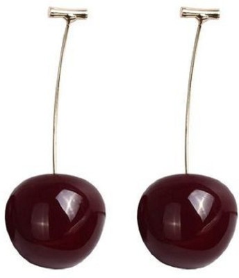 Ceylonmine01 Korean Earring New Style Cherry Bloom Dangle Korean Fashion Trendy Earrings Metal Drops & Danglers