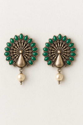 PS Jewels Peacock Design Fancy Elegant Earrings for Women Brass Earring Set