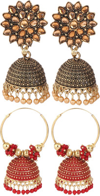 Keviv Wedding & Engagement Earring Combo for Women Beads, Pearl Alloy, Brass Earring Set