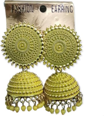CHARMING Fashionable coloured jhumka Beads Brass Jhumki Earring