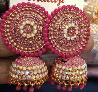 SAKETHAM Rose Gold Rounds Alloy Jhumki Earring