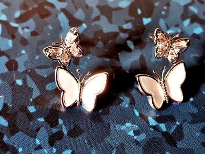 BLAZENY CREATIONS Flying Butterflies Stud earrings Stainless Steel Stud Earring