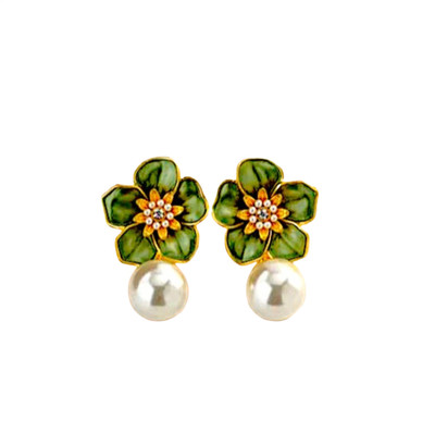 Freebies Emerald Kiss Pearl – Wedding Style Earrings Metal Drops & Danglers