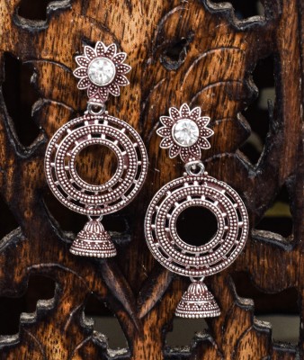 ALL DAY 365 Afghani Oxidised German Silver Tribal Earring Alloy Drops & Danglers