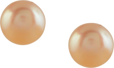 KRISHNA PEARLS Krishna Pearls: Dark Pink Pearl Stud Earrings Alloy Stud Earring