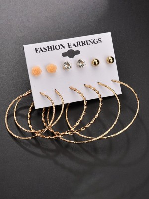 Scintillare by Sukkhi Scintillare by Sukkhi Sparkling Gold Plated Hoop & Stud Earring Combo for Women Alloy Hoop Earring