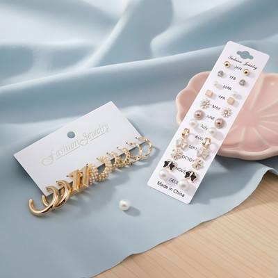TheVineGirl COMBO OF 17 EARRINGS PAIR for girls earrings for kids metal studs Earrings Pearl Alloy Hoop Earring, Stud Earring