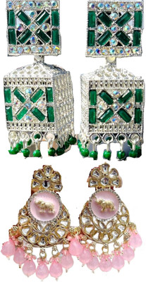 Hernger traders Earring-Box-05_04 & Pink_Elephant_03 Cubic Zirconia Alloy Earring Set