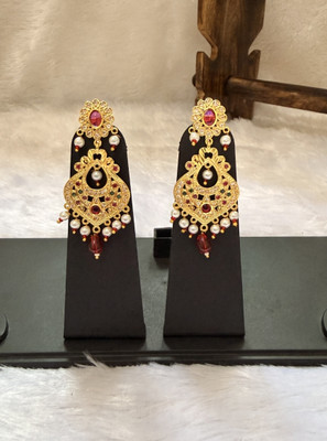 Earings Earrings Pearl Brass, Alloy Chandbali Earring