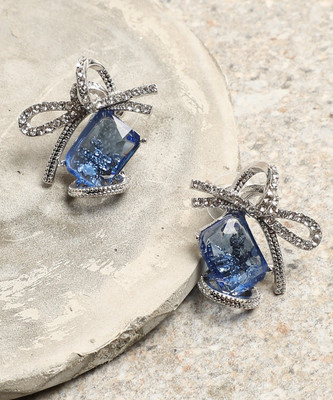 SOHI Silver Plated Designer Stone Stud Alloy Stud Earring