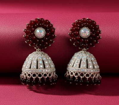 pas Trendy marron beads stone jhumka earrings for women & girls for party wear Beads, Crystal Alloy Stud Earring, Rhinestone Studs, Plug Earring, Earring Set, Drops & Danglers