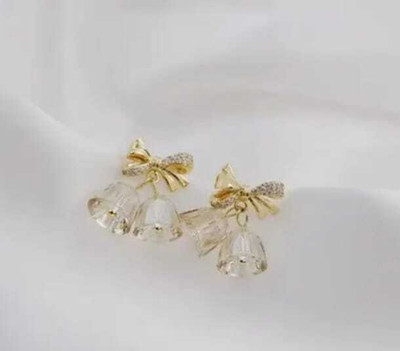 SSUNIQ Korean-Inspired Golden Plated Earrings/Studs – Perfect Gift for Women and Girls Crystal Alloy Drops & Danglers, Stud Earring