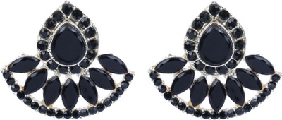 DEGHLAM DEGHLAM Alloy Black Earrings stone For Women & Girls Brass Drops & Danglers Cubic Zirconia Alloy Stud Earring