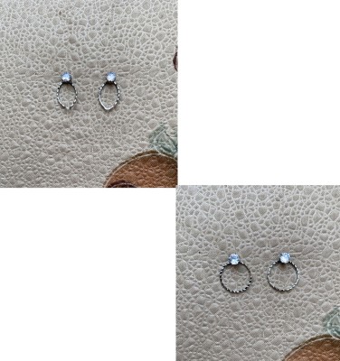 ALANKARIKA Korean Minimal stud earring set for Girls and women Pack of 2 Cubic Zirconia Alloy Stud Earring, Earring Set