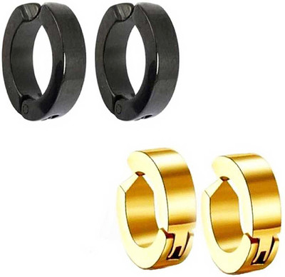 MEENAZ Earrings for boys men girls women golden black bali silver ear rings combo gents Alloy, Brass, Copper, Metal, Stainless Steel, Sterling Silver Clip-on Earring, Stud Earring, Tunnel Earring, Earring Set, Hoop Earring