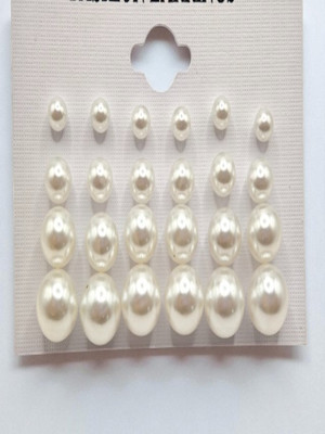 sapraa trends Stud Earring Set Pearl Stainless Steel Stud Earring