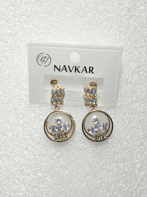 AishaMart AM Trendy Gold-Plated Crystal Stone Drop Earrings for Women & Girls Alloy Drops & Danglers