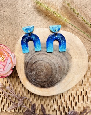 ReverseWheel ReverseWheel Handmade Acrylic Blue Affair Boho Resin Earrings Resin Drops & Danglers
