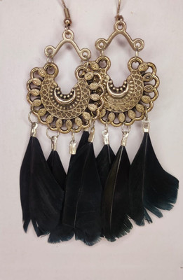 Kaima Traditional Latest Feather Jhumka Earrings Alloy Earring Set