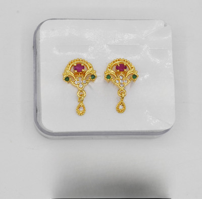 gvg small jhummakas Cubic Zirconia Alloy Jhumki Earring