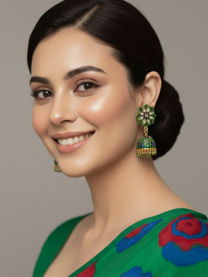 alysa Premium Enamel Butterfly Alloy Jhumki Earring