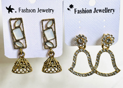 baspoo EARRING SET OF 2 FOR WOMEN Alloy Jhumki Earring