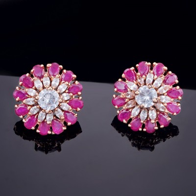 Estele Cubic Zirconia Brass Stud Earring