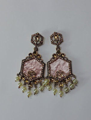 AZTAZ elegant and luxurious the natural stone elegance, artistic and classy Alloy Chandbali Earring