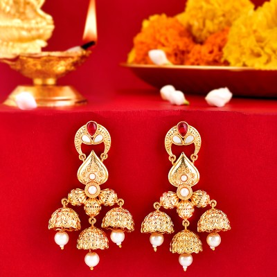 Voylla Aradhana Pratyusha Long Drop Earring Brass Jhumki Earring