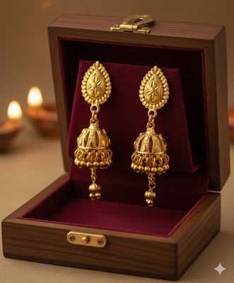 vm jwelry Gold Plated Jhumka Earrings for Women & Girls Brass Jhumki Earring