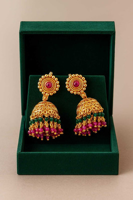 MOTIWALA Trendy Jhumka /imported article/Gheru polished Ruby Alloy Jhumki Earring