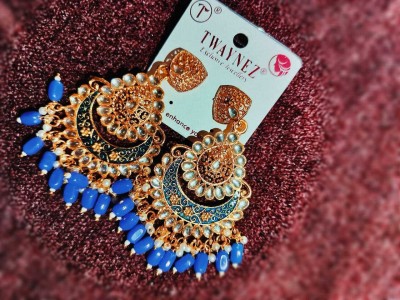 Pal Std General Store Blue Earrings For Women And Girls. Blue Beads Earrings , Earrings Beads Metal Drops & Danglers