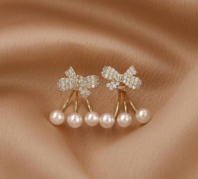 Tri Earings1 Pearl Copper Stud Earring