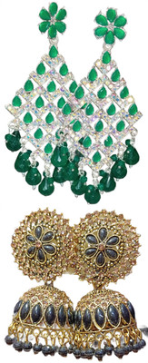 Manraj Simple ElegantBeautiful Design Earring for Women Crystal Alloy Earring Set