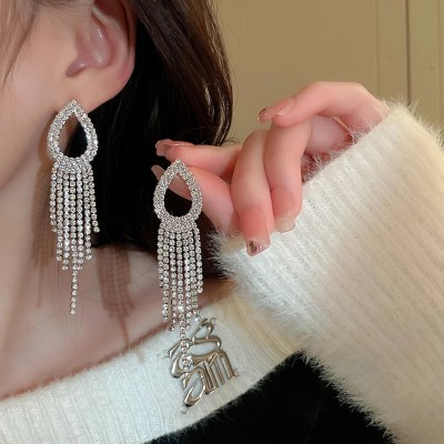 Shining Diva Shining Diva Fashion Latest Stylish Earrings for Women and Girls (15026er) Crystal Metal Tassel Earring