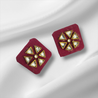 The Sej Creation maroonkundan12 Wood Stud Earring