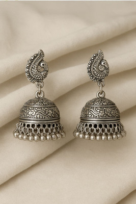 MIRA CREATION Oxodised Peacock Jhumkhi for Women/Girls Alloy Jhumki Earring