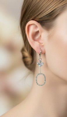 AZC CREATIONS Crystal Oval Dangle Earrings for Women & Girls Alloy Drops & Danglers