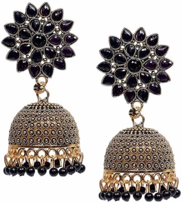 ANIX JEWLRY WRNG 2 Beads Alloy Jhumki Earring