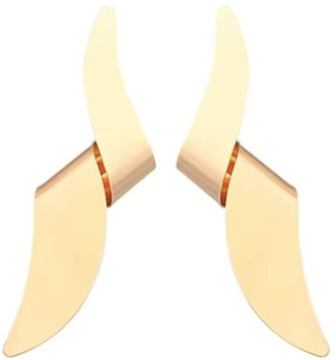 Nilu's Collection Gold Plated Twisted Hoop Earrings| gift for her | gift for girls & womens Copper Plug Earring