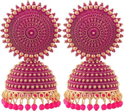 Innayya Latest Collection Kundan Jhumka earrings for Girls & Woman (Pink Color) Alloy Jhumki Earring