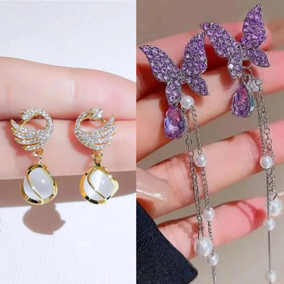 Tiso Western Style Trending Combo Pack of 2 Korean Studs Earrings For Women And Girls Alloy Drops & Danglers, Stud Earring, Earring Set